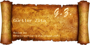 Gürtler Zita névjegykártya